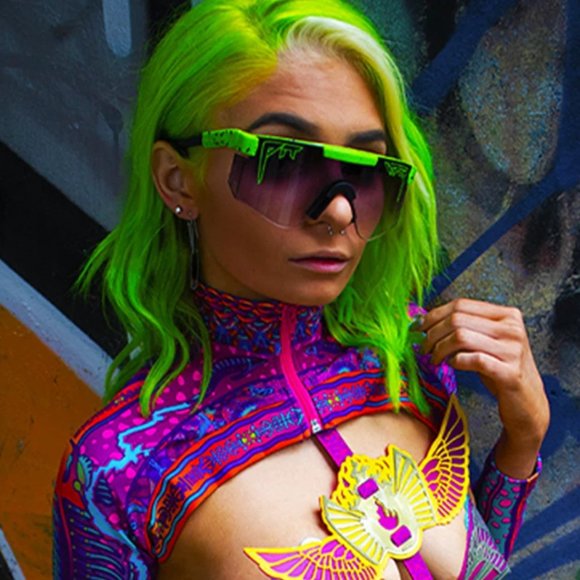 Pit Viper Accessories - Pit Viper Sunglasses Neon Green Blocks 100% UVA & UVB Tinted Lenses Beach Miami
